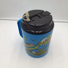 Betras USA Giant Travel Mug Water Bottle 52 Oz. Summer Fun Blue With Straw