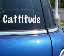 CATTITUDE CAT FELINE PET ATTITUDE FUNNY DECAL STICKER ART CAR WALL