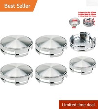 Universal Fit 62mm Wheel Center Caps - Pack Of 4 With Chrome Finish Easy Setup