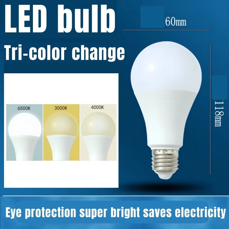 4PCs E26 LED Light Bulbs 12W(60W Eq.) Replacement Daylight 6500K A19 US 110V E27 - Image 2 of 4