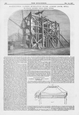 HULL Yorkshire Hydraulic Hoist at Albert Dock Antique Engineering Print 1877