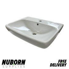 Twyford E100 Basin - E14341WH, 1 Tap Hole, 600mm, Bathroom Sink