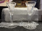 Vintage Pair of Waterford Crystal Candle Holders 6"