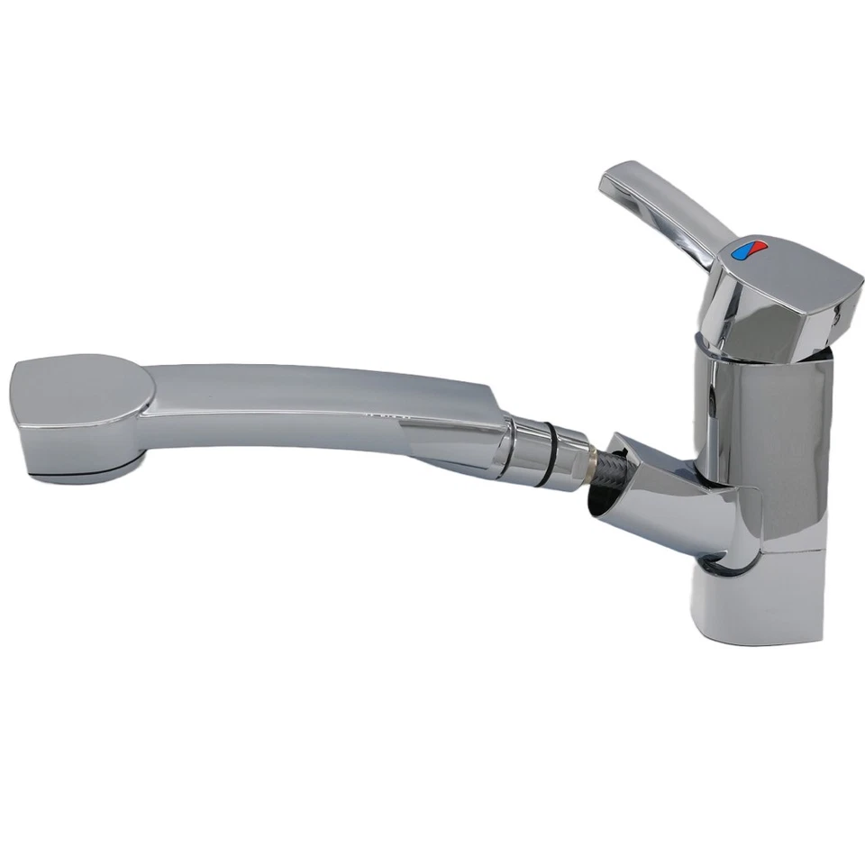 Wasserhahn Einhebelmischer Capri mit ausziehbarer Dusche + Schalter chrom - Bild 2 von 4