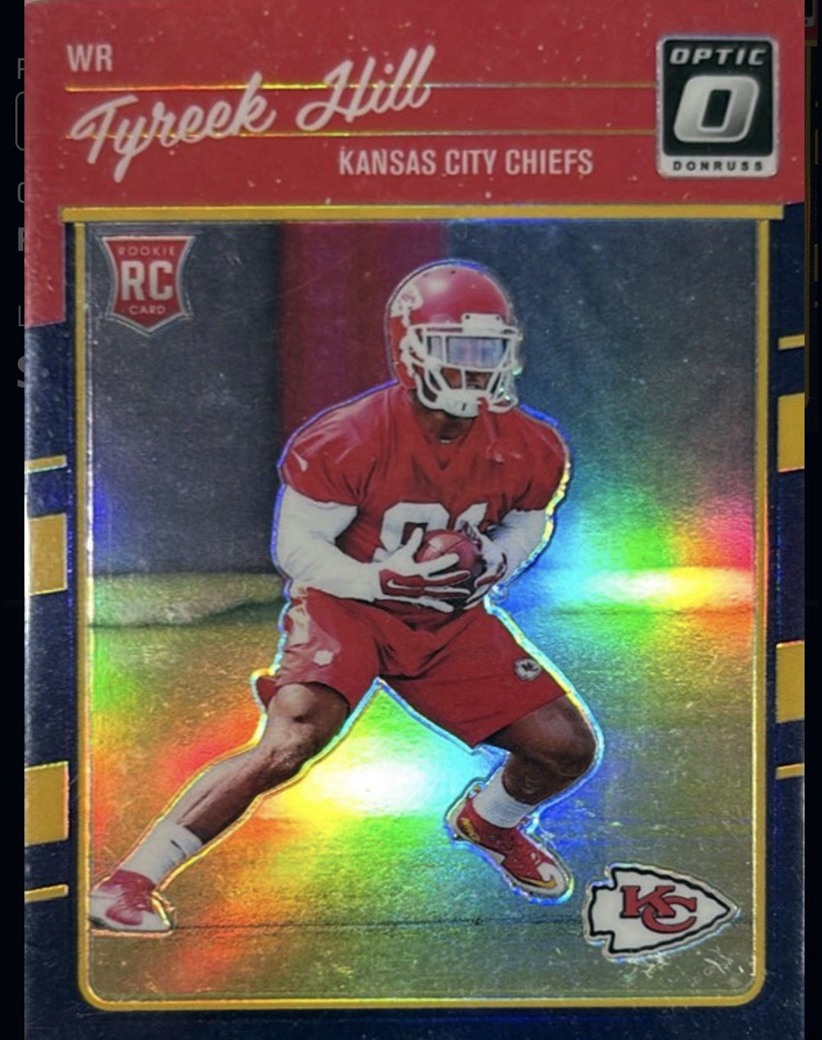 Donruss Optic 2016 Rookie Tyreek Hill #117 Purple Kansas City Chiefs NFL Card