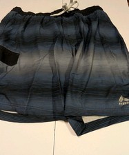 RBX Men's Swim Trunks Size XL Mesh Lined Elastic Waist Drawstring Blue Stripes
