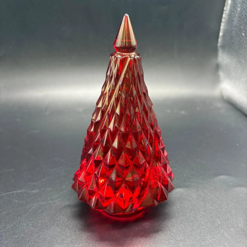 Árbol de Navidad Baccarat Usado Interior Cristal Rojo con Caja de JAPÓN Foto 2 de 4