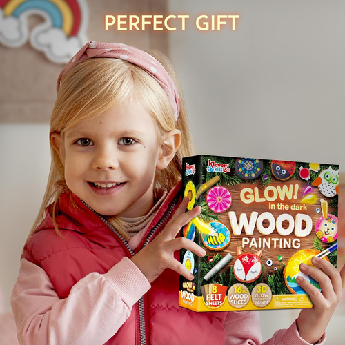 Klever Kits Wooden Painting Craft Kit-Glow in the Dark- Arts and Crafts for Kids - Picture 7 of 12