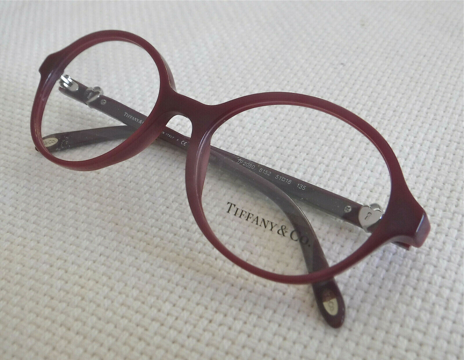 New Tiffany & Co Eyeglasses Cyclamen Frames w Silver Heart TF 2080 8152 / 51-18 Bardzo popularne oferty
