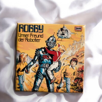 Robby Unser Freund der Roboter | Kühlschrankmagnet | NEU | Hörspiel LP Motiv