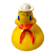 Sailor Rubber Ducky Duck Toy Taiwan Squeaky Bath Blue Eyes Sanitoy Vintage 60s
