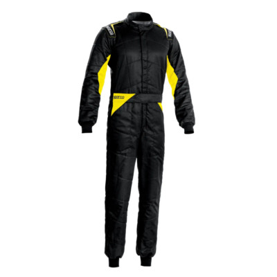 SPARCO SPRINTANZUG SCHWARZ/NEONGELB 001093 ZUGELASSEN FIA 8856-2018 SFI 3.2A/5