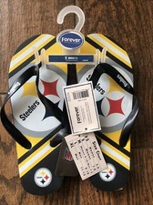 Pittsburgh Steelers Logo Flip Flop Sandals Unisex Small Sizes 7-8 New NWT In Bag