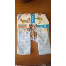 GHETTINE calze invernali bambino neonato 6 mesi (56-62cm) celeste con pupazzo