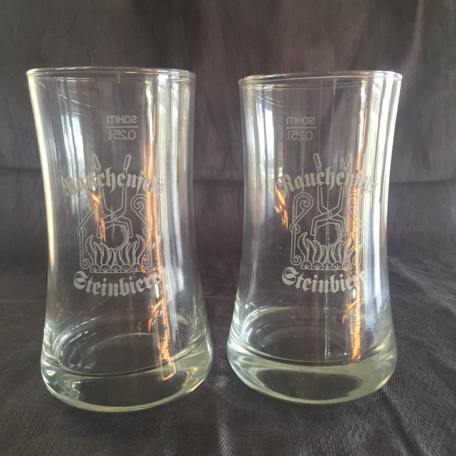 Vasos de cerveza alemana Rauchenfels Steinbiere Años 70