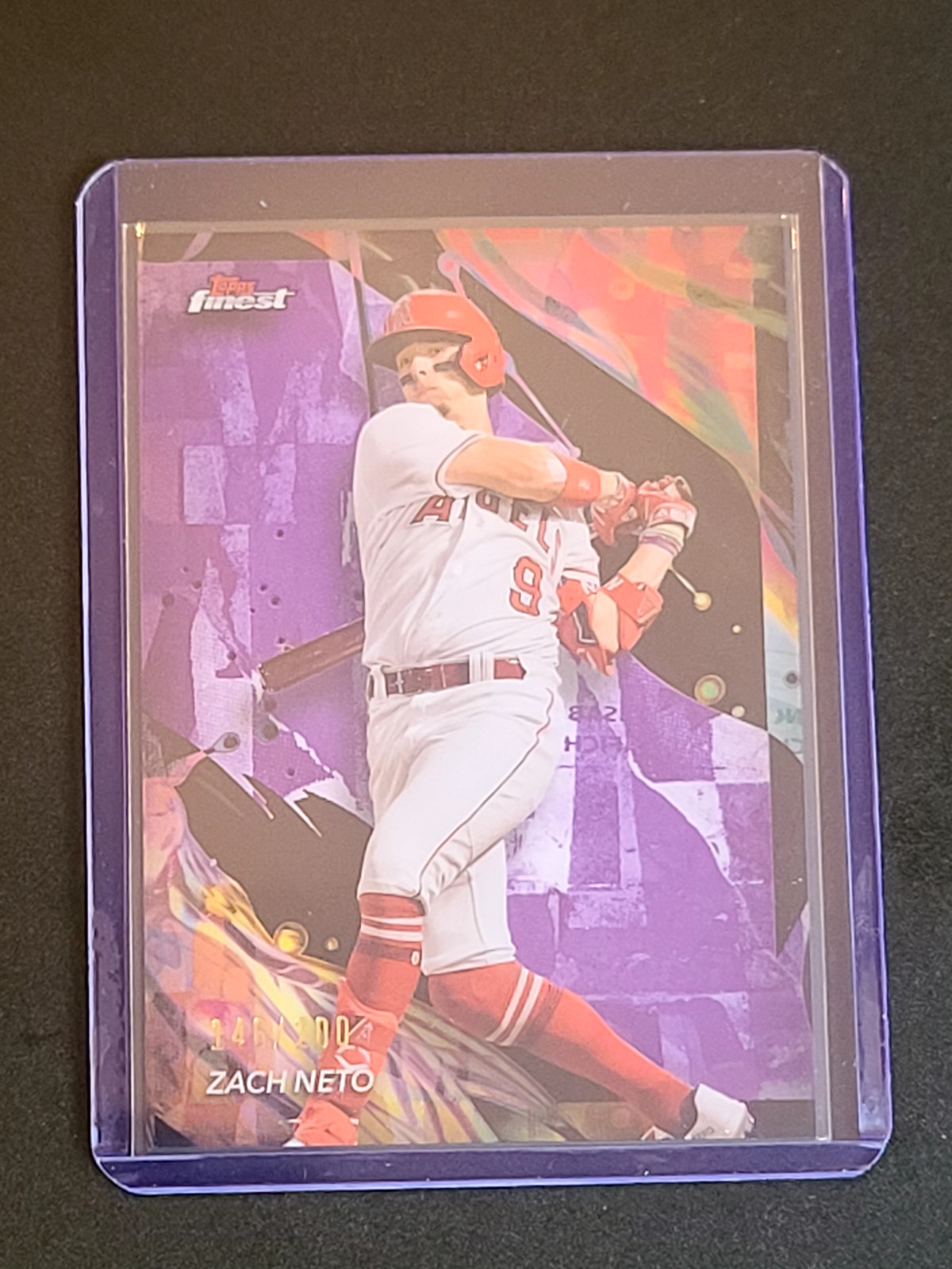 2024 Topps Finest Zach Neto #137 PURPLE Refractor uncommon 146/200 - Angels