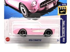 Hot Wheels Barbie The Movie 1956 Corvette pink SUPER CUSTOM WHEEL SWAP by AEB
