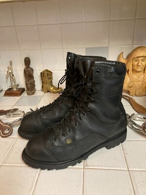 MATTERHORN PRO SAFE USA BLACK STEEL TOE LACE UP MOTORCYCLE BOSS WORK BOOTS  D