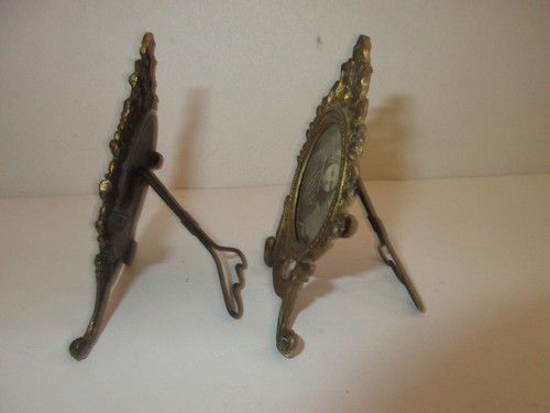 Paire de petits CADRES en laiton , Anciens , style louis XVI - Foto 5 di 7