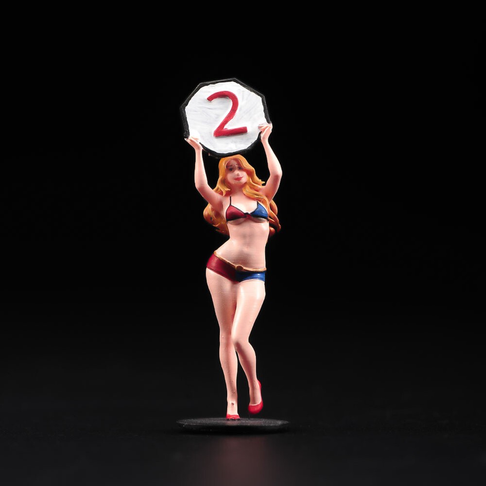 Miniatures 1/43 Bikini Racing Girl Scene Props Figures Model For Car Vehicle Toy