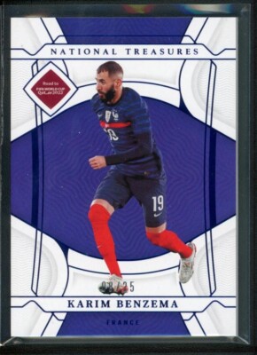 2022 KARIM BENZEMA 08/25 PANINI NATIONAL TREASURES FIFA ROAD TO WORLD CUP