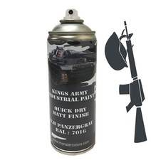 Grey Spray Paint, Panzer Tank Matte Finish, RAL 7016, 400ml, WWII German Tank