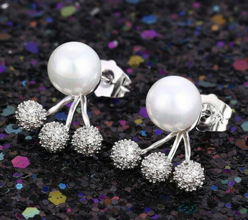 Runde Imitationsperle Mode-Ohrschmuck