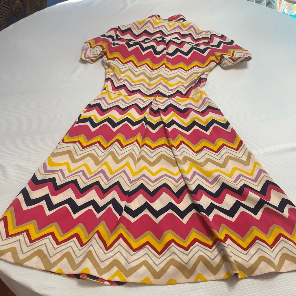 即発!DVF MONIR dress Diane Von Furstenberg DVF Women's MONIR Silk Dress Chevron