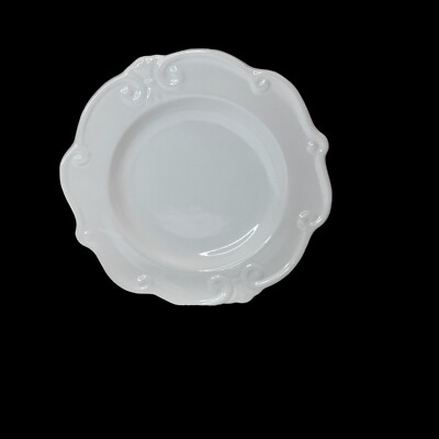 4 SAUVIGNON BLANC DE BLANC SALAD PLATE (3) 8 1/8'' & (1) 7 7/8'' EMBOSSED SCROLLS.