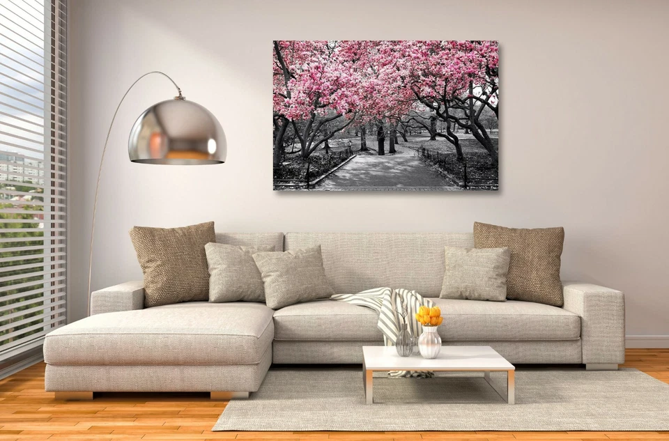 FLORAL BLOSSOM 6 -DEEP FRAMED CANVAS WALL ART PICTURE PAPER PRINT- PINK BLACK - Image 4 of 4