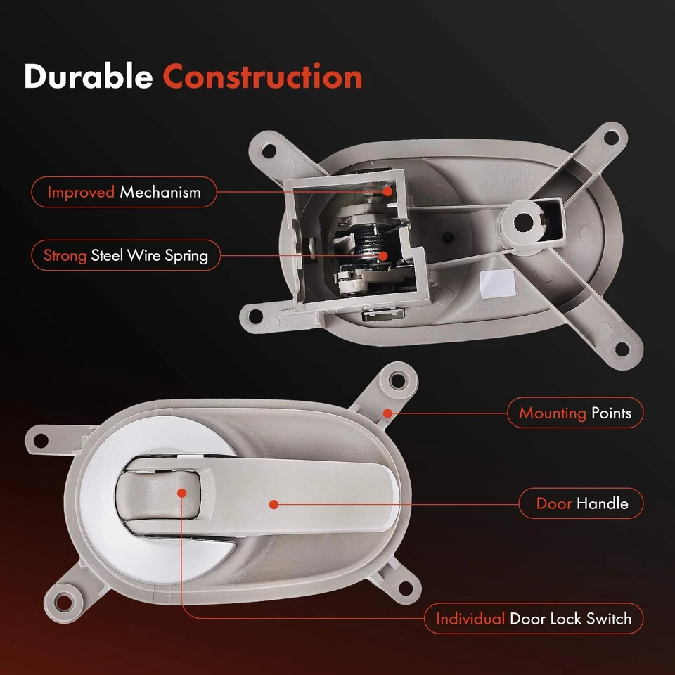 Nova maçaneta interna bege passageiro dianteiro para Nissan Quest 2004 2005 2006 - Imagem 4 de 4