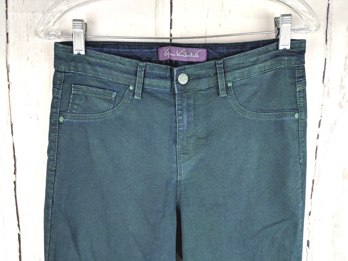 Gloria Vanderbilt Skinny Jeans Green Indigo Size 10 Womens Denim
