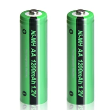 2X AA Rechargeable Batteries Ni-Mh 1200mAh 1.2v For Garden Solar Light Lamp US