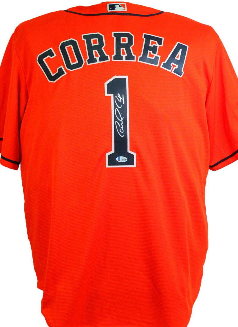 Carlos Correa Autographed Houston Astros Majestic MLB Jersey- Beckett Auth  *1