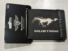 Bi-Fold Wallet - FORD MUSTANG  Emblem Buckle Down Brand Black