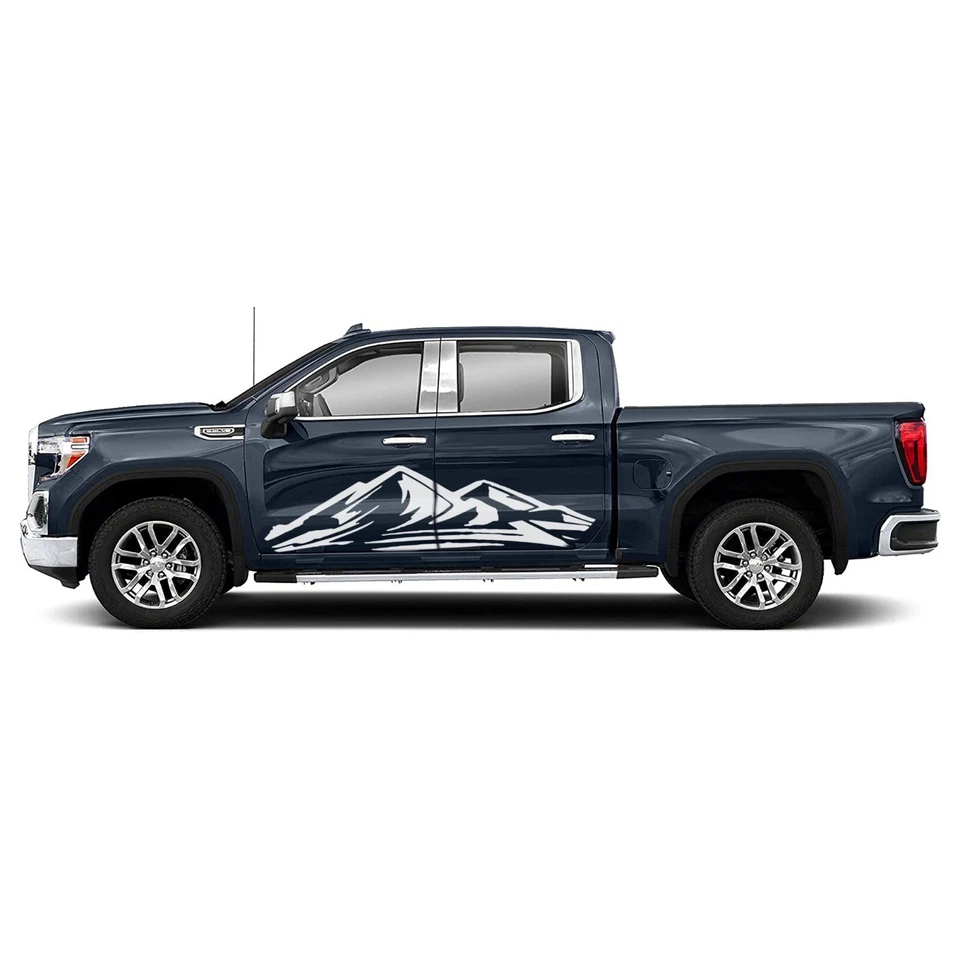 Calcomanía adhesiva gráfica puerta lateral montañas compatible con GMC Sierra Foto 3 de 3