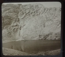 Antique magic lantern slide G P Abraham lake district photo Scales Tarn mountain