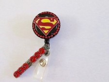 ID BADGE RETRACT REEL MAGNET OR CLIP,SUPER HERO,RN,NURSE,MEDICAL,PEDIATRIC,ER