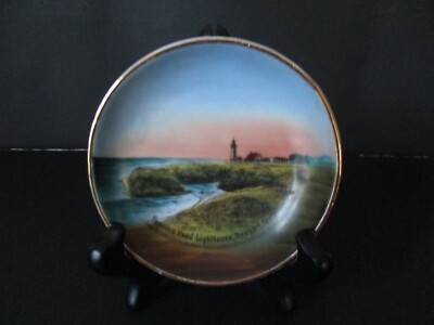 Circa 1910 Souvenir Full Scene Dish Yaguina Head Lighthouse Newport Oregon #