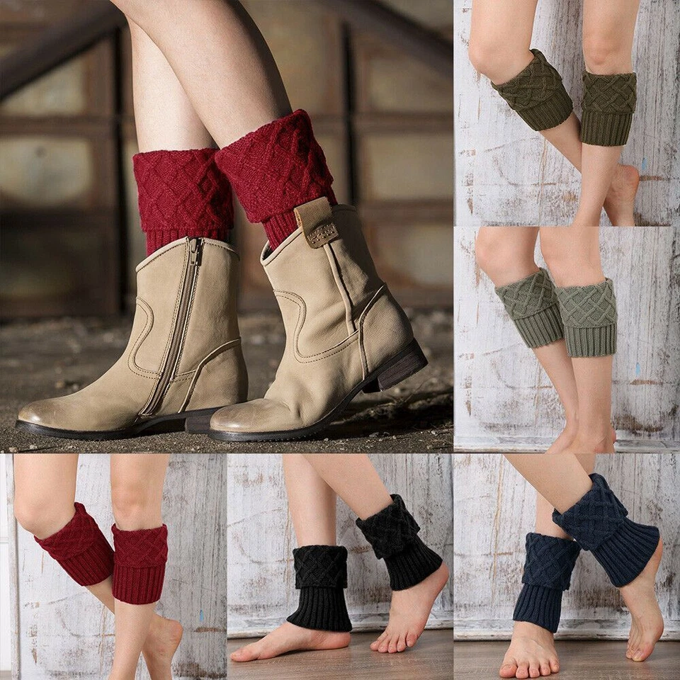 Winter Crochet Soft Warm Leg Warmers Boot Socks Knitted Socks Ankle Warmer