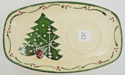 Expressly Yours 1998 Christmas Tree Snowflake Soup Sandwich Green Edge 2 Plates - Picture 6 of 12