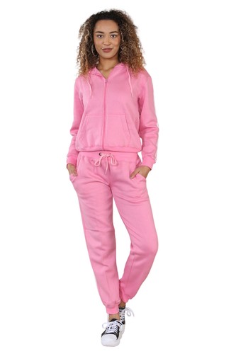 Damen Damen Seitenstreifen Trainingsanzüge Reißverschluss Hoodie Sport Freizeitkleidung Set UK Größe - Bild 2 von 47