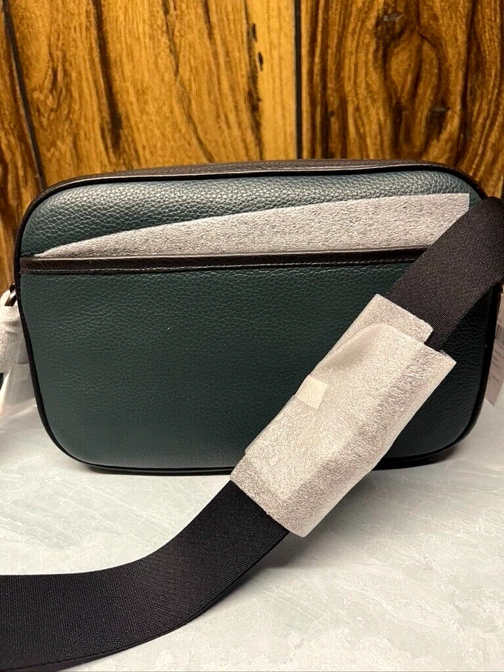 BNWT Coach Men's Thompson Small Camera Bag Pebble Leather C6584 Forest Green - Image 3 of 4