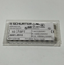 10 SCHURTER Ceramic Slow Blow Fuses NEW SPT 5 x 20 mm - 4A 250VAC - 0001.2510