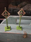 Lionel Vintage Model Metal Train RR Crossing Sign Post Look Out for Locomotive