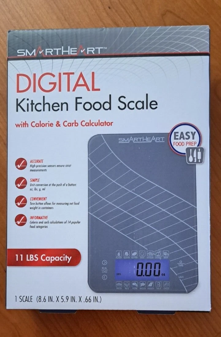 Digital Kitchen Food Scale with Calorie & Carb Calculator NEW SmartHeart