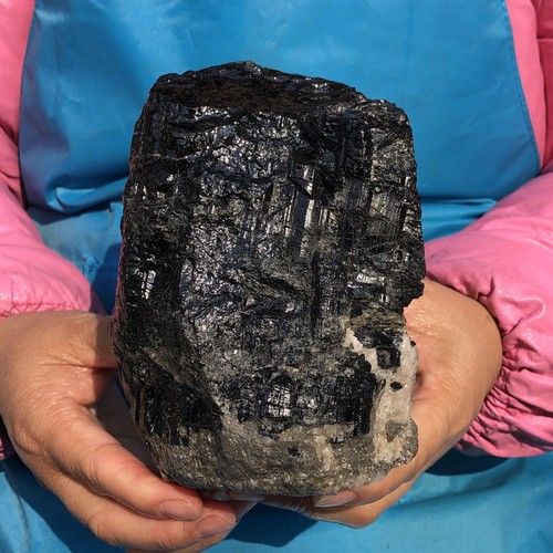 2530g Natural Black Tourmaline Crystal Stone Gem Original Mineral Specimen 460 - Picture 12 of 16