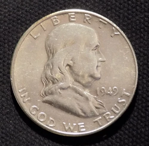 1949 S Franklin Silver Half Dollar AU Details