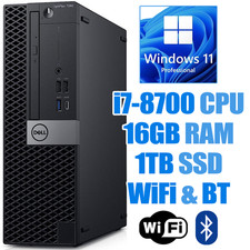 Dell OptiPlex 7060 SFF Windows 11 PC┃i7-8700┃16GB RAM┃1TB SSD┃DVD-RW┃WiFi&BT