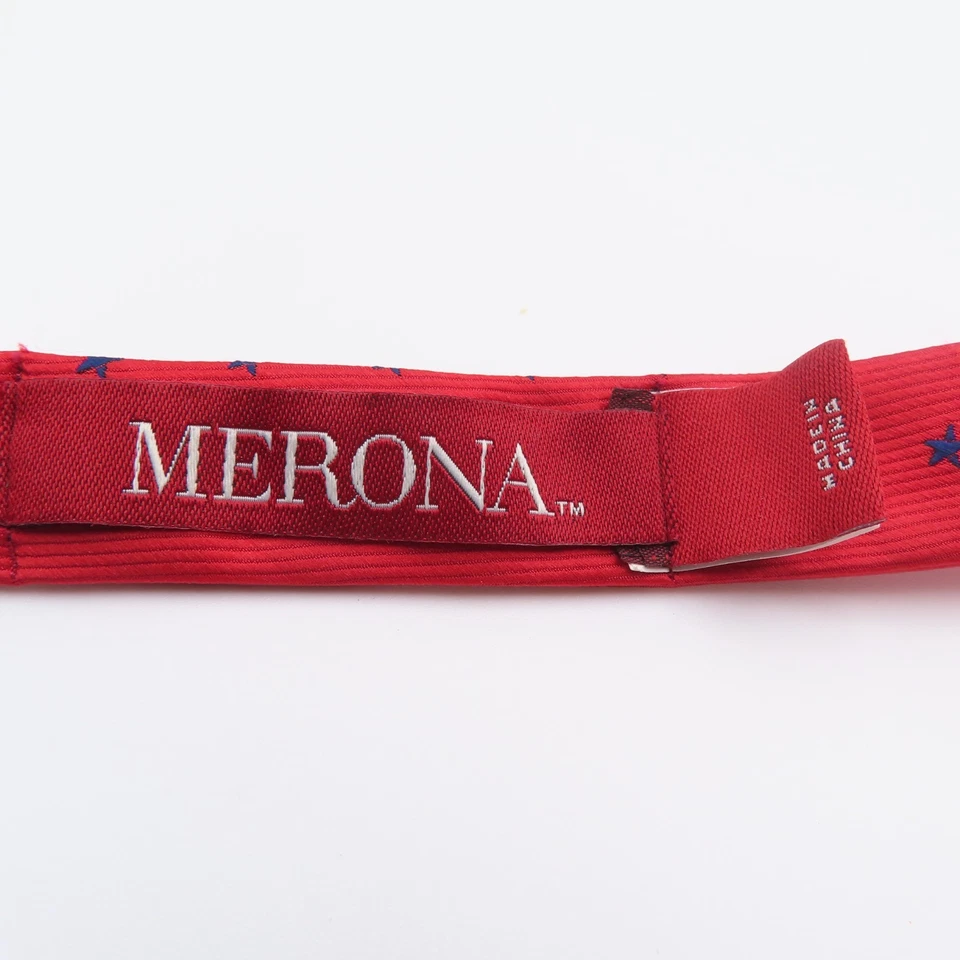 Merona 领结红色蓝色星星 2.5 英寸宽领带聚酯纤维 — 第 4/4 张图片
